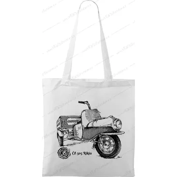 Nákupní taška Plátěná taška - ČZ 505 Rikša Barva: Bílá