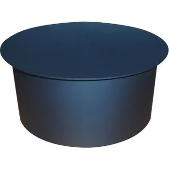 Kouřovod Víčko kouřové 125 mm, silnostěnné 1,5 mm, černé MA654283