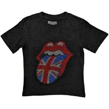 Zahraniční hudba Merch The Rolling Stones: The Rolling Stones Kids Embellished T-shirt: British Tongue (diamante) (11-12 Years) 11-12 let