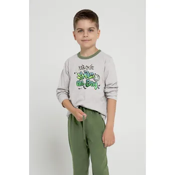 3086 CHLAPECKÉ DLOUHÉ PYŽAMO SAMMY 92-116 melanžově šedá 116