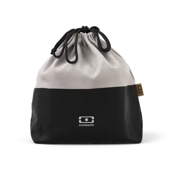 Svačinový box Taška na svačinový box MonBento Pochette L Natural Onyx | přírodní, černá
