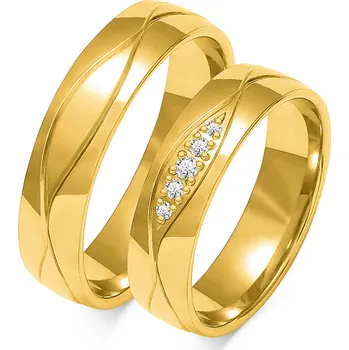 Prsten SOFIA zlatý dámský snubní prsten ZSO-113WYG-DIA