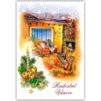 PAPER DESIGN B4 0753 Přání vánoční s glitry