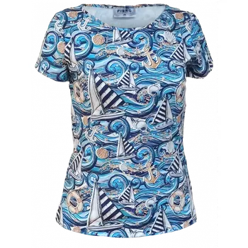 Dámské tričko Plachetnice na modré XL