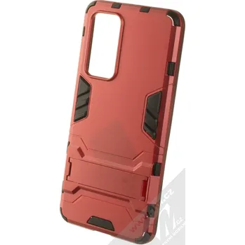 Pouzdro na mobilní telefon 1Mcz Armor Prop odolný ochranný kryt se stojánkem pro Huawei P40 červená (red)