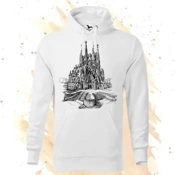 Dámská mikina Mikina - Barcelona - Sagrada Família Barva: Bílá (00), Velikost: 3XL, Střih: Pánské
