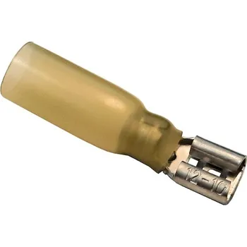 Auto elektroinstalace Izolovaný konektor faston 6,3 mm samice se smršťovací bužírkou - žlutá 10kusů