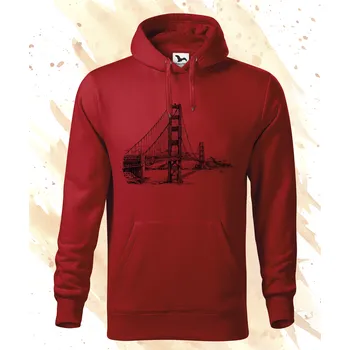 Dámská mikina Mikina - Golden Gate Bridge Barva: Červená (07), Velikost: XXL, Střih: Pánské