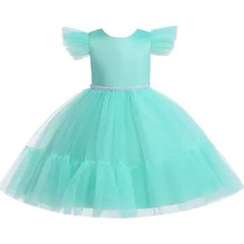 Dívčí šaty Šaty dětské princezna volán mátová zelená světlá