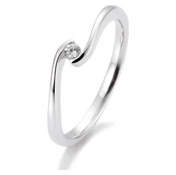 Prsten SOFIA DIAMONDS prsten z bílého zlata s diamantem 0,05 ct BE41/85939-W-14K-49