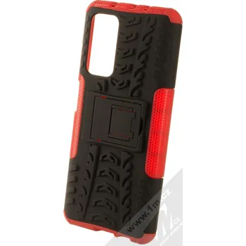 Pouzdro na mobilní telefon 1Mcz Tread Stand odolný ochranný kryt se stojánkem pro Xiaomi Mi 10T 5G, Mi 10T Pro 5G červená černá (red black)