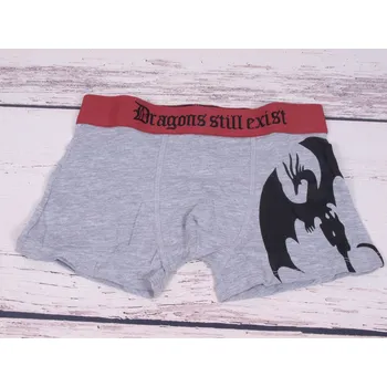 Chlapecké oblečení boxerky YO šedé s drakem velikost oblečení - děti: 146/152