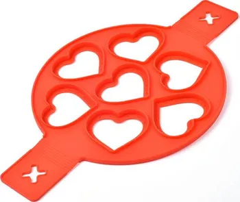 Cakesicq Silikonová forma na lívance srdce 22,5 cm oranžová