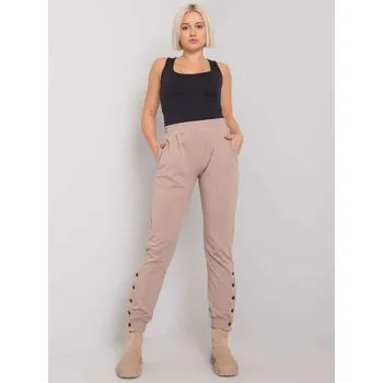 Oblečení a móda Rue Paris Dámské kalhoty Kaba tmavě béžová S/M