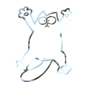 Samolepící dekorace Kočka 040 levá na rozpláclá (80 - chrom fólie stříbrná zrcadlová) SAMOLEPKA NA AUTO, NÁLEPKA, FÓLIE, POLEP, TUNING, VLASTNÍ TEXT, TISK, AUTOSAMOLEPKY.cz, POLEPY, OBRÁZEK, LOGO, 3D STICKERS