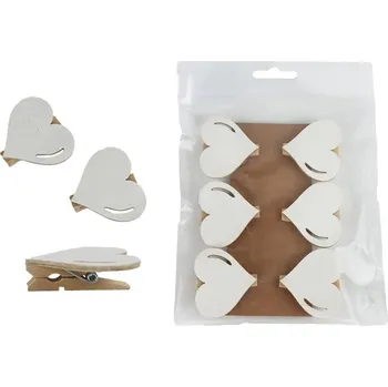 Vánoční dekorace Klipy srdce, 6 ks D5923-01