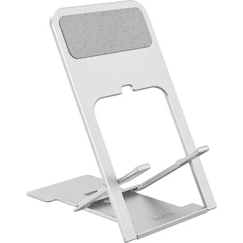 Stojánek na mobil HOCO Premium (PH43), slitina hliníku, ultra tenký a lehký, vel. až 7´´, barva silver