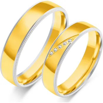 Prsten SOFIA zlatý dámský snubní prsten ZSOE-378WYG+WG