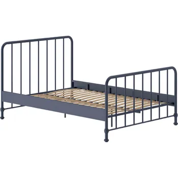 Postel Tmavě modrá kovová postel Vipack Bronxx 140 x 200 cm