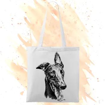 Plátěná taška - Greyhound - Anglický chrt Barva: Bílá