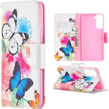 Pouzdro na mobilní telefon Pouzdro na Samsung Galaxy S21 Motýl bílé