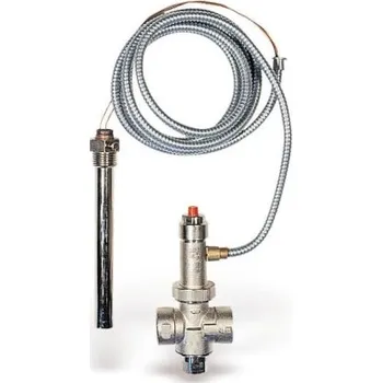 Ventil Ostatní výrobci Bezpečnostní ventil STS 3/4", 10bar, 97°C, vypouštěcí, s kapilárou 1,3m, topení, mosaz poniklovaná