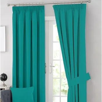 Moderní Závěsy Ušité s řasící páskou Barva Modré Moře Pilar (Z) 140x250 cm