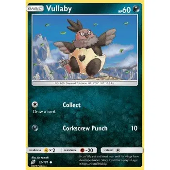 Volný čas Pokémon TEU 092/181 Vullaby - Team Up Stav: Excellent, Verze: NORMAL