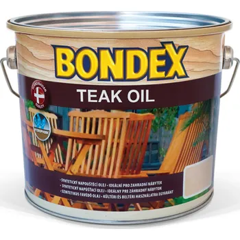 barva a nátěr na dřevo BONDEX TEAK OIL syntetický napouštěcí teakový olej na dřevo a zahradní nábytek 2.5 l
