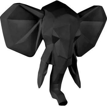 Váza Nástěnná hlava slona Elephant 45 cm Origami Present Time (Barva- matná černá)