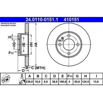Brzdový kotouč Brzdový kotouč ATE 24.0110-0151.1