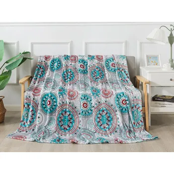 deka XPOSE® Mikroplyšová deka KIM - šedá/tyrkysová 200x220 cm, Mikroplyš + Prodloužená možnost vrácení zboží do 50 dnů