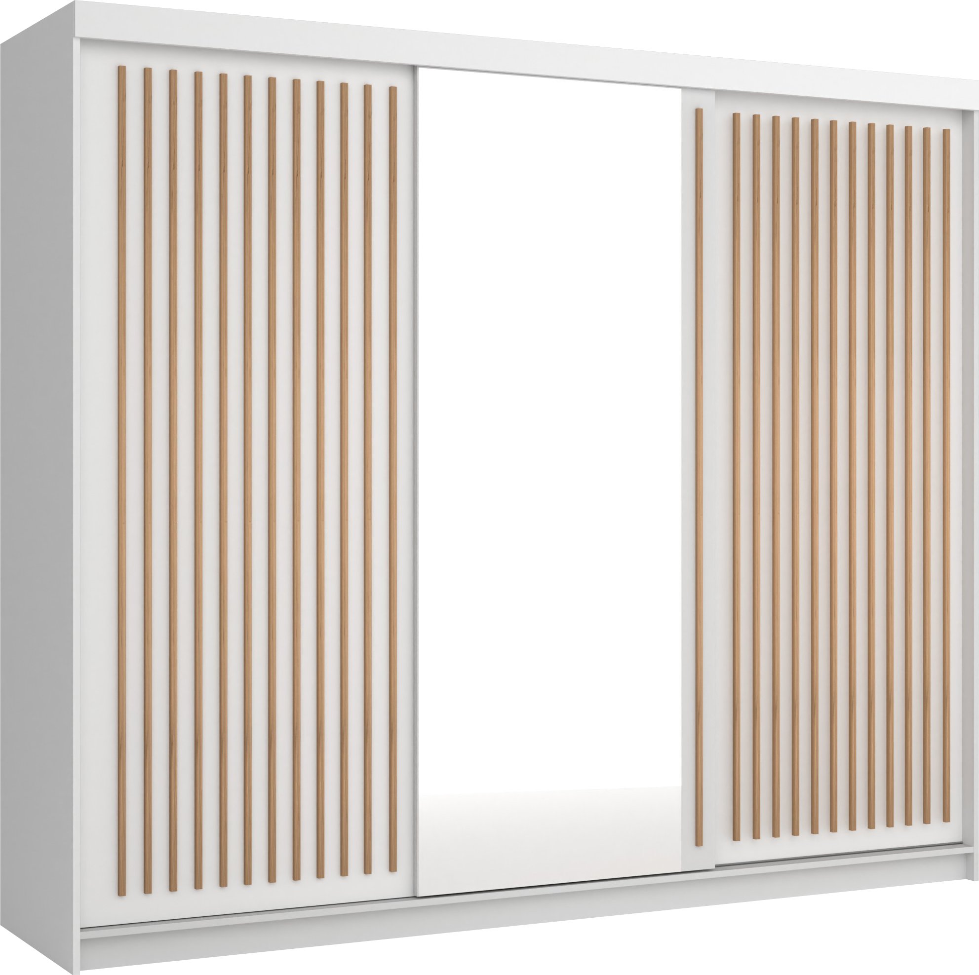 ARK Šatní skříň ROSE, Bílá/Dub Artisan 250 cm