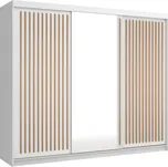 ARK Šatní skříň ROSE, Bílá/Dub Artisan 250 cm