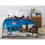 XPOSE® Mikroplyšová deka VÁNOCE 2 s beránkem 140x200 cm, Mikroplyš s beránkem + Prodloužená možnost vrácení zboží do 50 dnů