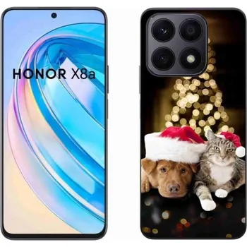 Pouzdro na mobilní telefon Gelový kryt mmCase na mobil Honor X8a - vánoční pes a kočka