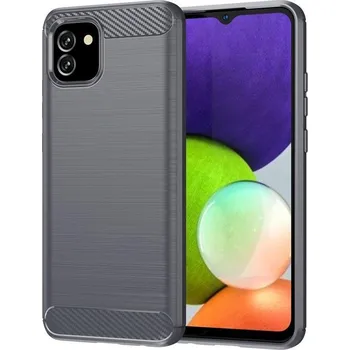 Pouzdro na mobilní telefon Carbon odolný gelový obal na mobil Samsung Galaxy A03 - šedý
