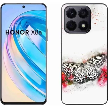 Pouzdro na mobilní telefon Gelový kryt mmCase na mobil Honor X8a - černobílý motýl