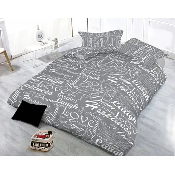 Povlečení XPOSE® Mikrosaténové povlečení DORA - šedé 140x200 cm, 70x90 cm, Mikrosatén + Prodloužená možnost vrácení zboží do 50 dnů