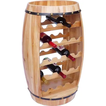 Stojan na víno Dandi Dřevěný stojan na víno ve tvaru sudu, s kapacitou až 23 lahví "Dandi"