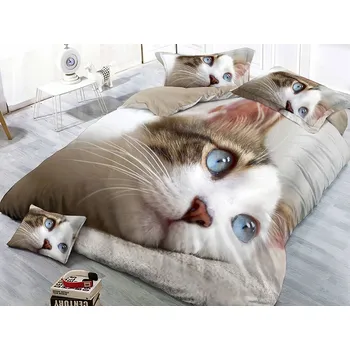 Povlečení XPOSE® 3D povlečení KOČKA 3 140 x 200, 70 x 90 cm zipový uzávěr