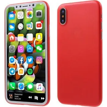 Pouzdro na mobilní telefon Slim plastový obal na iPhone X - červený
