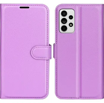 Pouzdro na mobilní telefon Litchi PU kožené peněženkové pouzdro na mobil Samsung Galaxy A33 5G - fialové