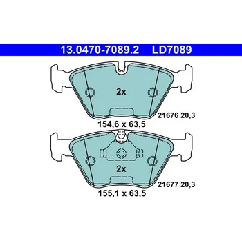 Brzdová destička Sada brzdových destiček, kotoučová brzda ATE 13.0470-7089.2