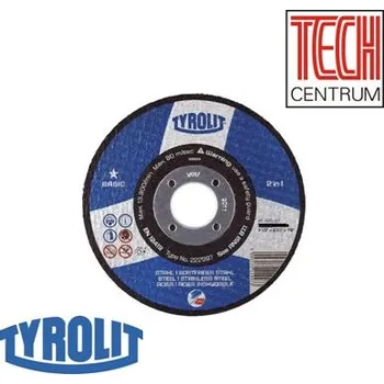 Brusný kotouč TYROLIT Kotouč řezací flex T41 115x1x22,2 OCEL 2v1 A60QB80 34332870 BASIC