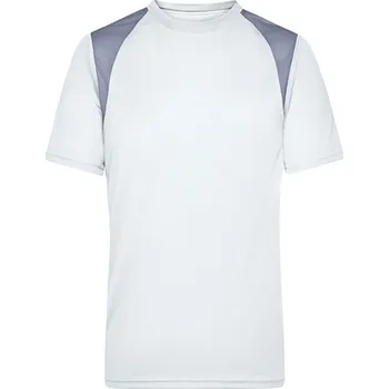 Pánské tričko James&amp;Nicholson Pánské funkční triko JN397 White-Silver (Solid) XL