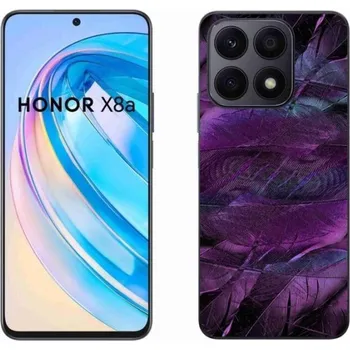 Pouzdro na mobilní telefon Gelový kryt mmCase na mobil Honor X8a - fialová pírka