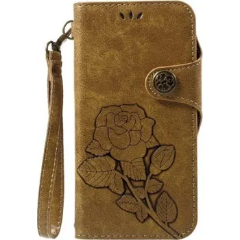 Pouzdro na mobilní telefon Roses elegantní PU kožené pouzdro na iPhone X - zlaté