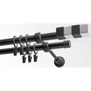 Garnýž Garnýž kovová 420 cm dvouřadá - dvojitá 19 Kvadrát černá