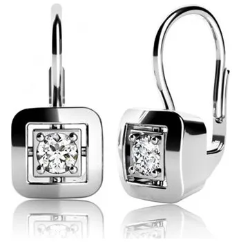 Náušnice Náušnice KOSTKA z bílého zlata se zirkony 6880595-0.0252